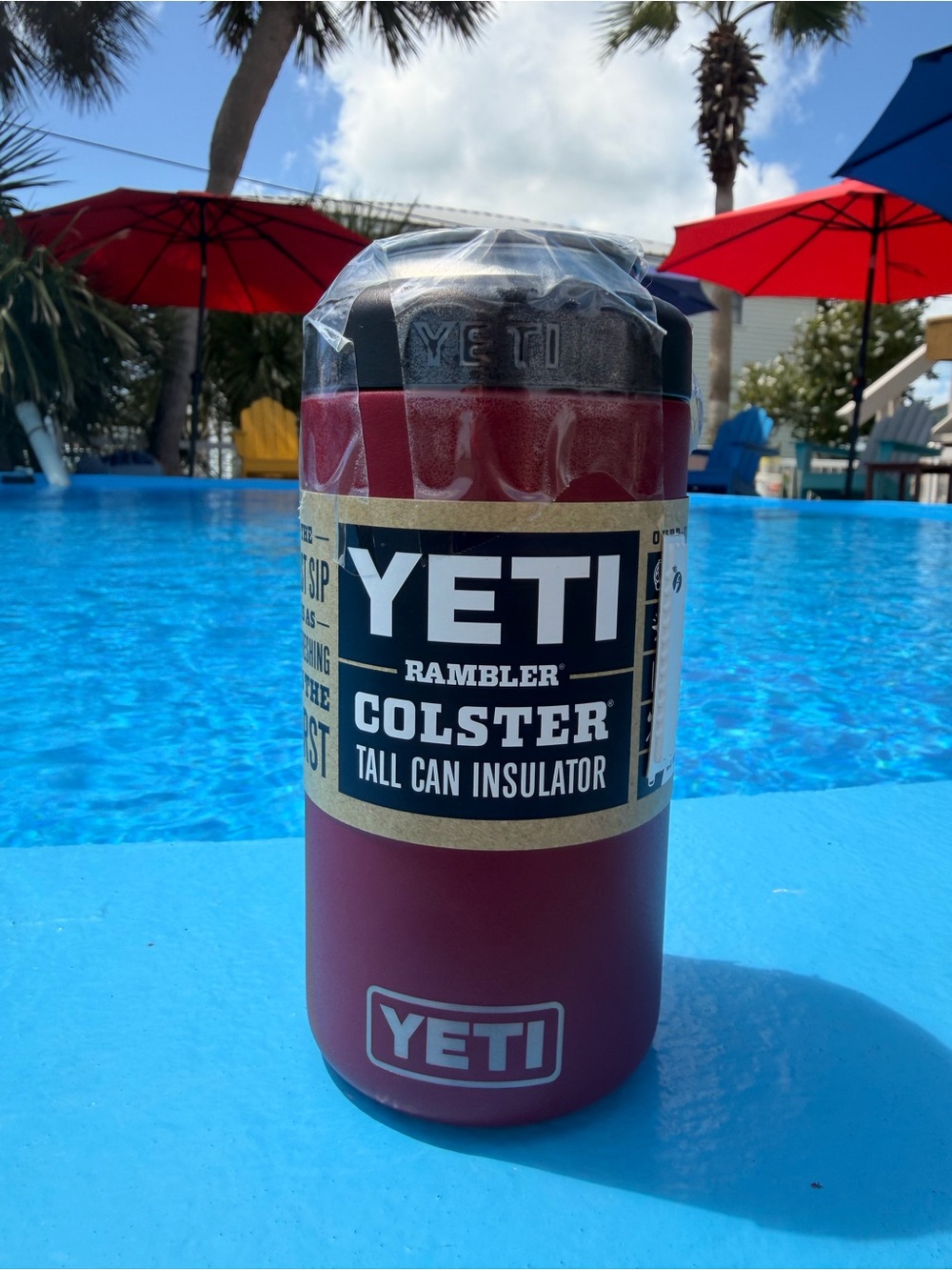 Yeti Rambler Colster Tall Can Insulator — Maroon